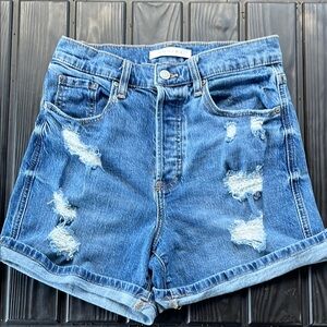 Eunina Blue Jean Shorts High-Waisted Distressed